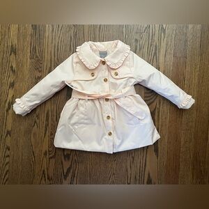 Tahari Blush Pink Toddler Coat with Ruffle Collar
